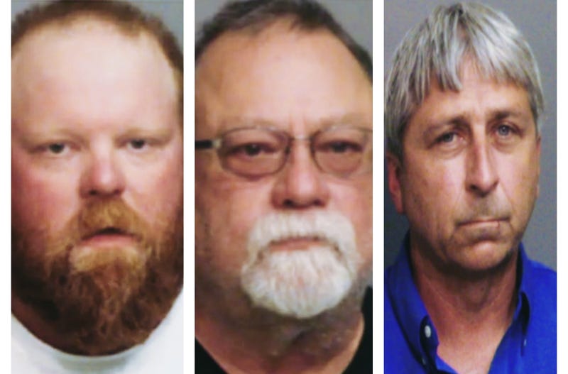 Travis McMichael (l), Gregory Michael (m), and William "Roddie" Bryant are charged with murdering Ahmaud Arbery in Brunswick, GA on February 23, 2020.