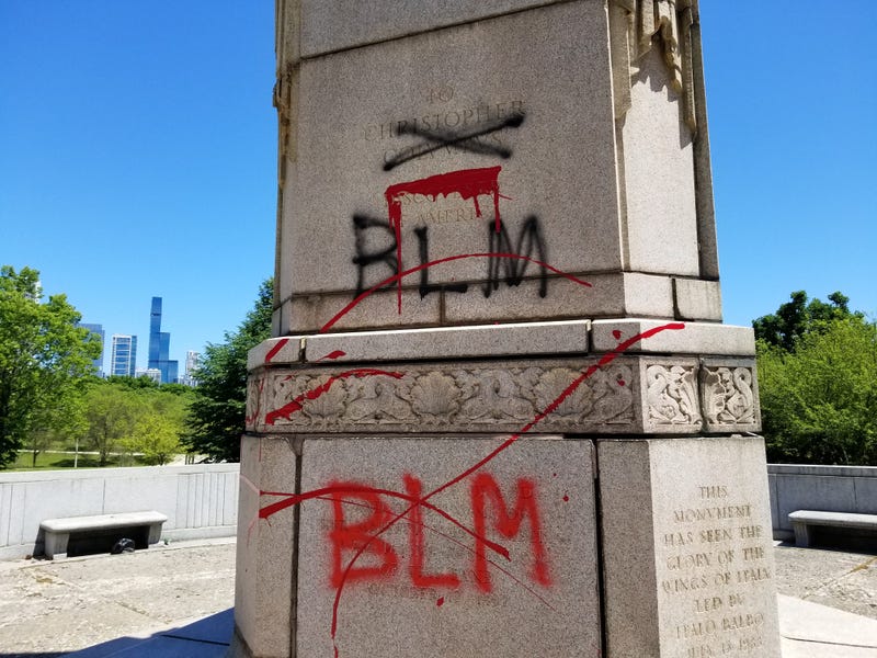 Protesters Call For Removal Of Columbus Statue At Museum Campus