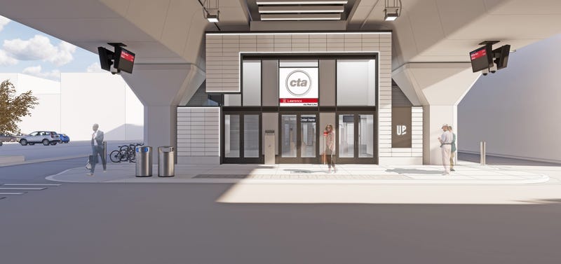 Rendering of the new Lawrence Red Line station