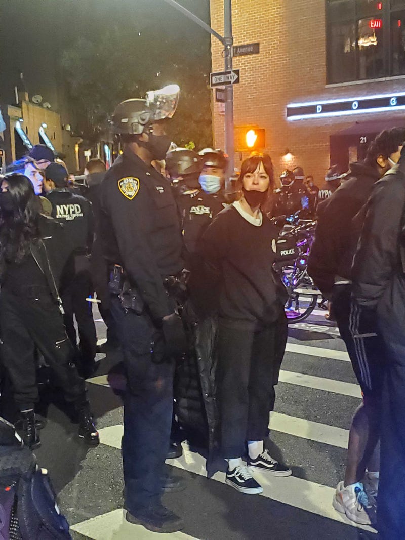 A "Count The Vote" protest turns violent on 7th Avenue in the West Village on Nov. 4, 2020