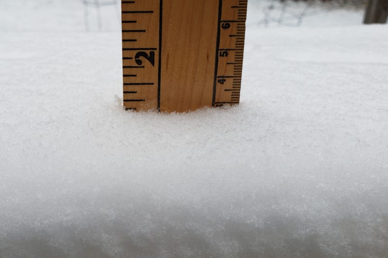 Yardstick measuring snowfall