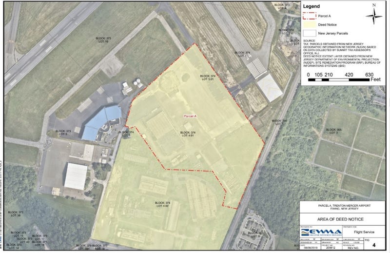 A description of planned expansion of the airport in Trenton, New Jersey.