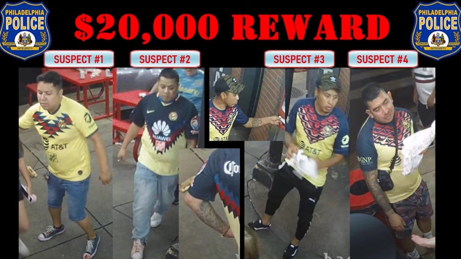 VIDEO: Police search for 4 suspects after killing at Pat's King of Steaks in South Philly
