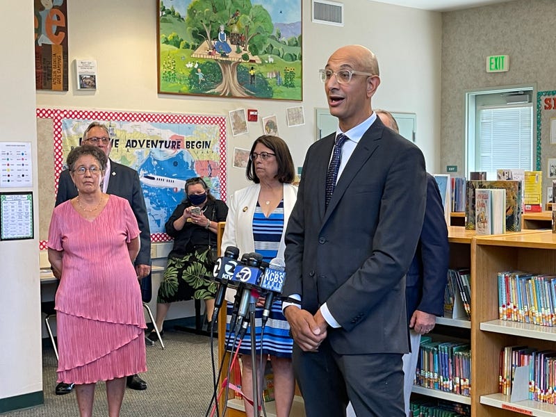 California Health and Human Services Secretary Dr. Mark Ghaly addresses reporters about the state's plan to resume in-person learning.