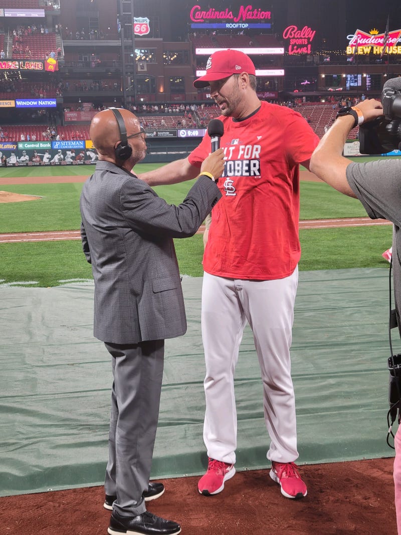 Mike Claiborne with Adam Wainwright