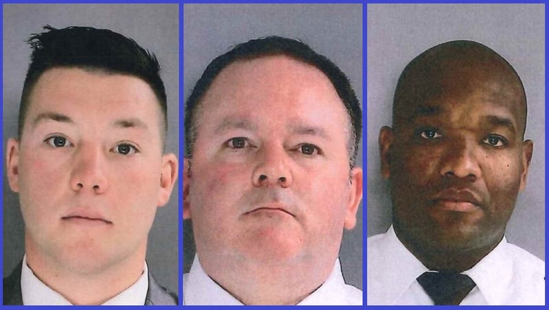 Sean Dolan, Brian Devaney, Devon Smith, all fired Sharon Hill police officers charged with the killing of Fanta Bility, 8.