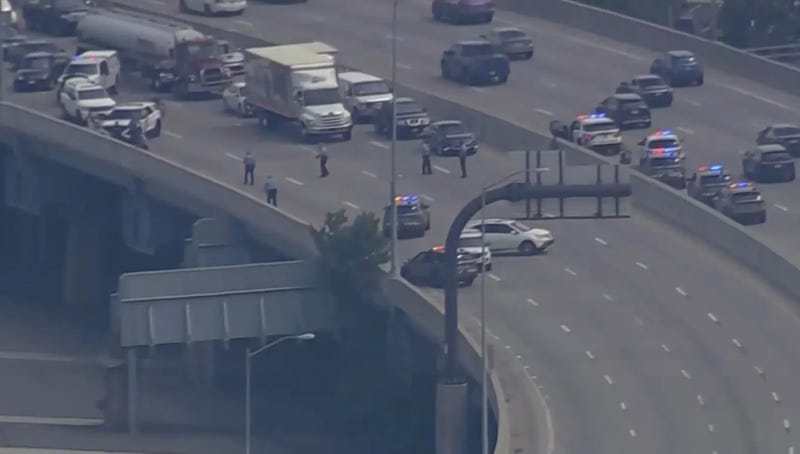 The scene on I-95 near Cottman Avenue where a witness said a man was threatening to drop a baby