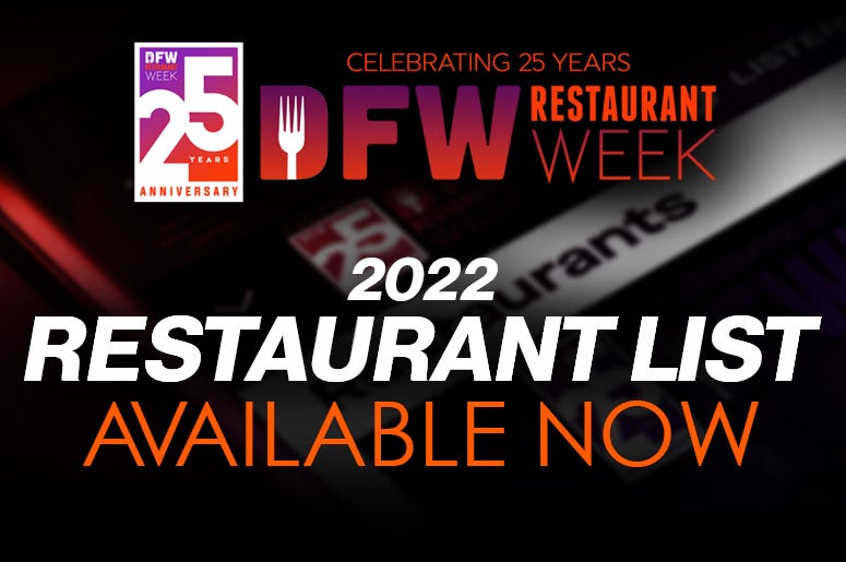 2022 RESTAURANT WEEK LIST AVAILABLE NOW