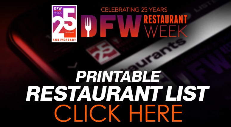 PRINTABLE RESTAURANT WEEK LIST 