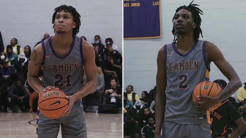 Camden High School boys basketball players D.J. Wagner and Anthony Edwards, two of the top four high school basketball players in the U.S. according to the ESPN 100 recruiting rankings.