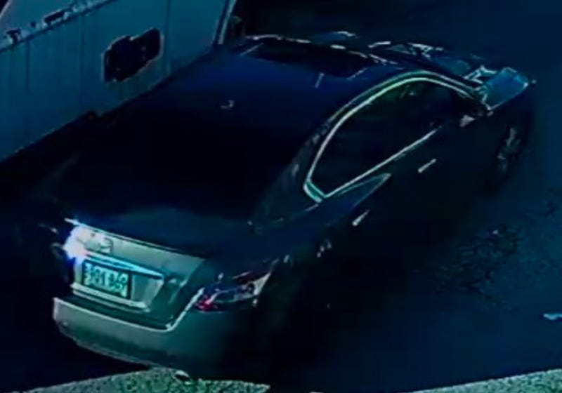 A vehicle that police say was involved in a double shooting on Tuesday in North Philadelphia. Police say the license tag on the vehicle is 390-1869.