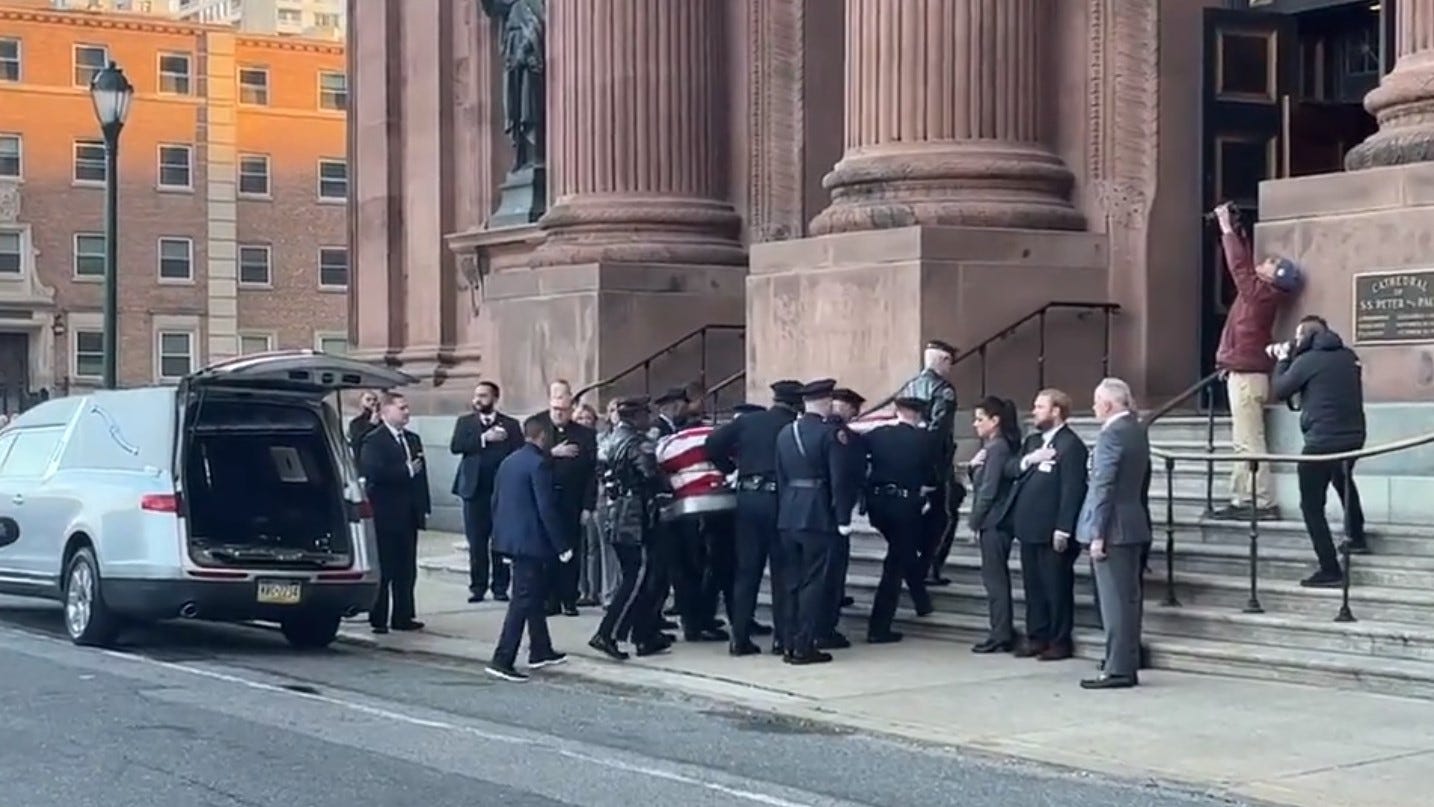 Thousands attend emotional farewell for slain Temple Officer Chris Fitzgerald