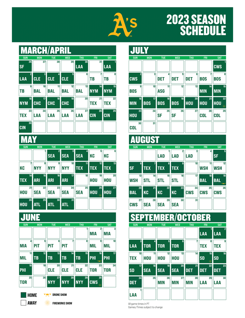 2023 schedule