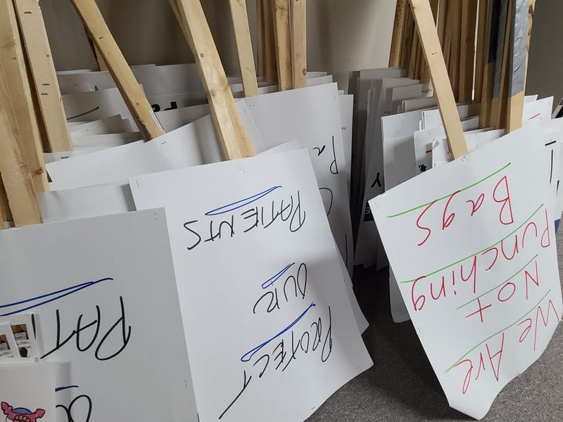 Howard Brown Health picket signs
