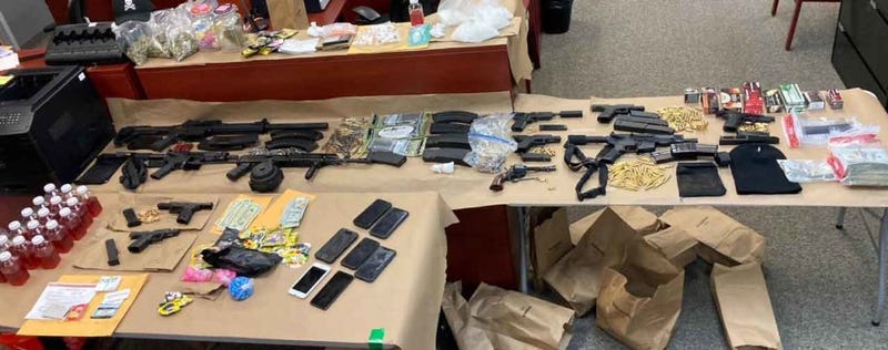 Agents seized large quantities of fentanyl, methamphetamine, crack cocaine, weapons and marijuana from the target home, located on the second floor of a building containing a first-floor daycare.