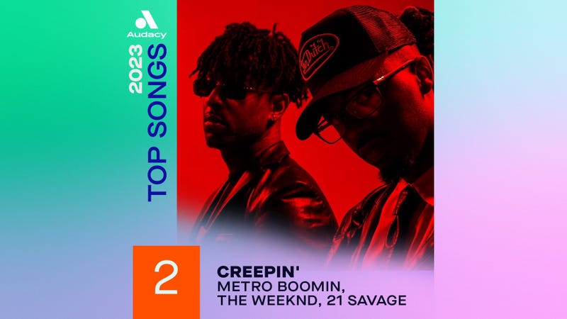Audacy 2023 Top Songs - 2 "Creepin'" Metro Boomin, The Weeknd, 21 Savage