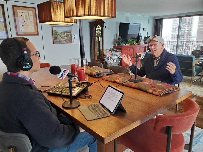 Tom Skilling speaks with WBBM's Cisco Cotto inside of Skilling's Chicago home.