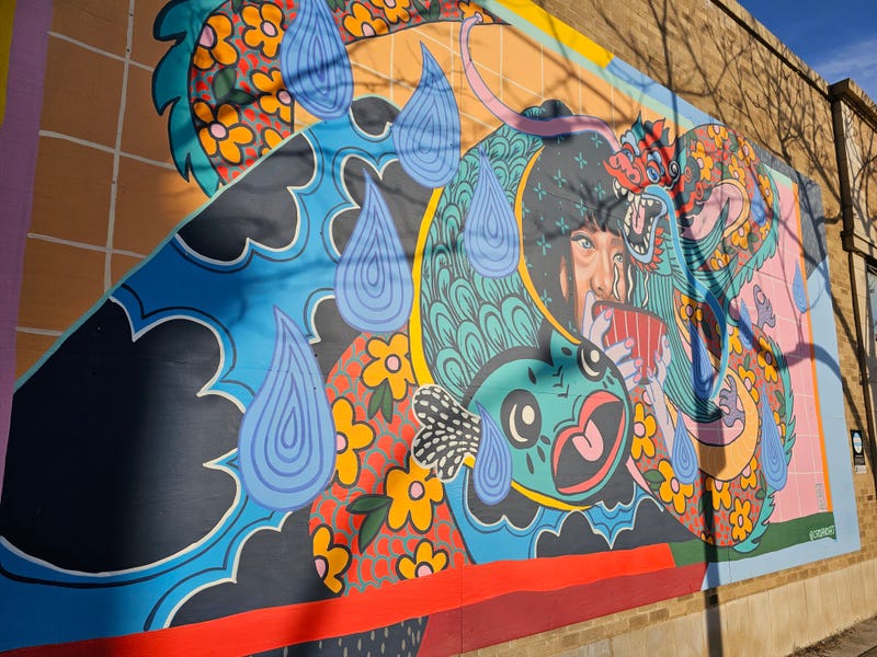 A mural in Uptown for the Year of the Dragon