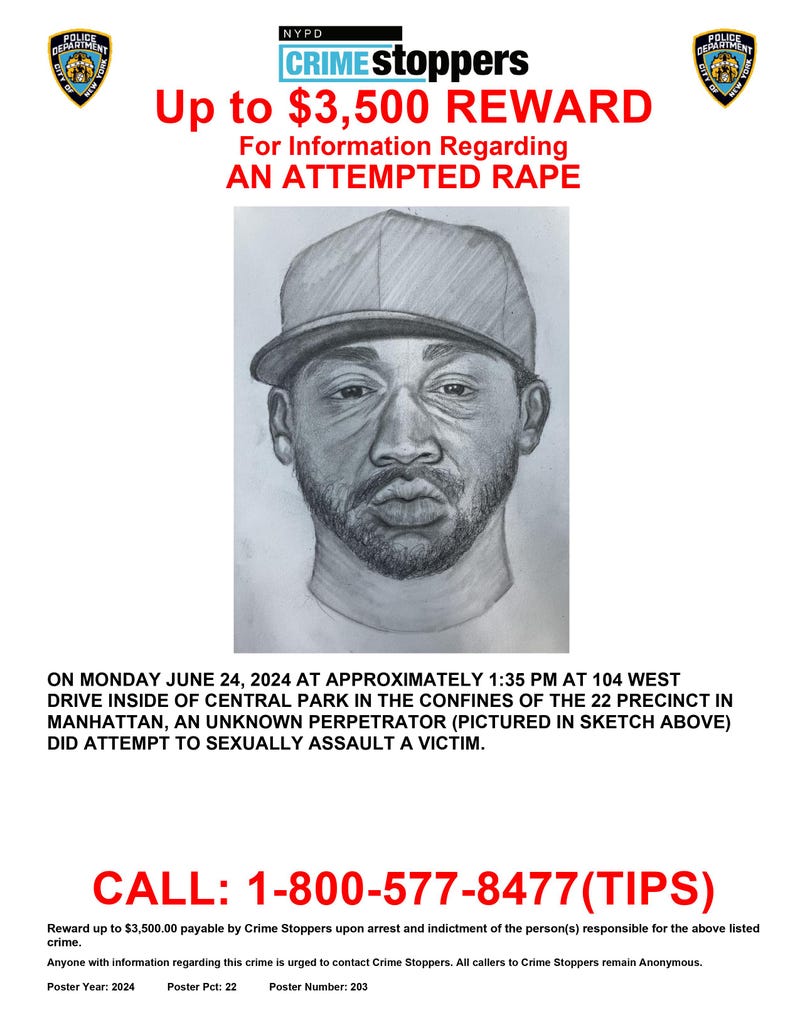 This man is wanted in connection with the attempted rape of a woman in Central Park.