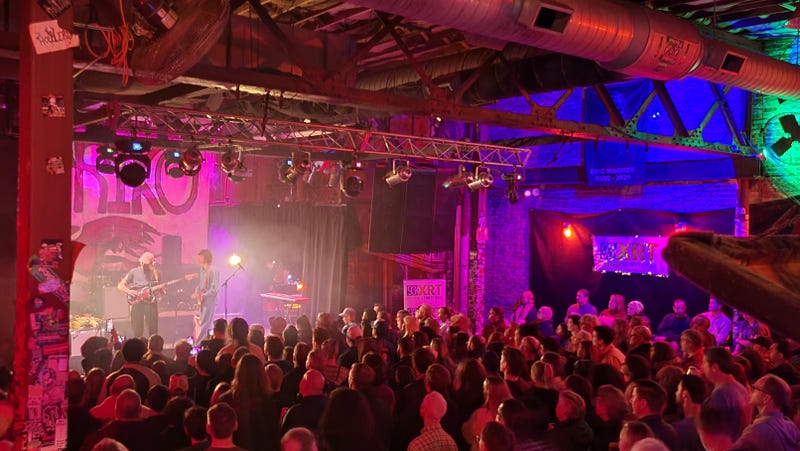 Friko playing a 93XRT Free Pop-Up concert at Reggie's on March 27, 2024.