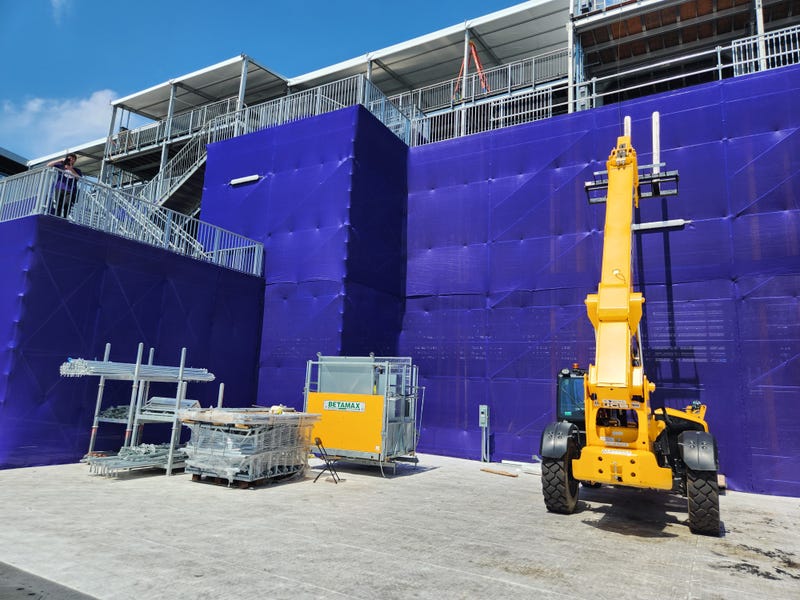 forklift near Northwestern football stadium