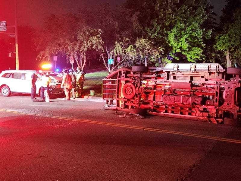 The scene in St. Paul early Wednesday morning where a man was killed in a collision. The traffic lights were inoperable due to storms that knocked power out in the area.