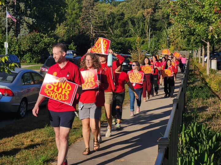 Teachers marching in St. Paul