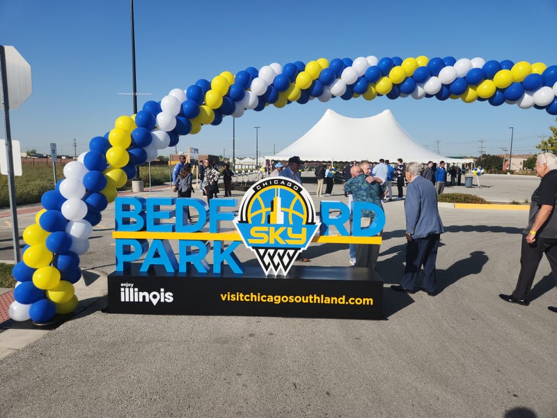 balloon display at Chicago Sky groundbreaking at Bedford Park