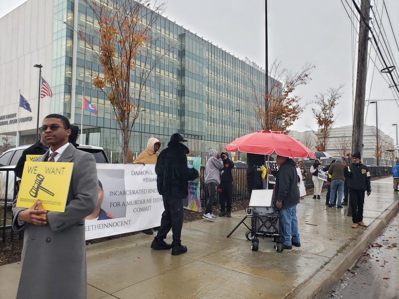 Protesters outside Wayne County Criminal Justice Center
