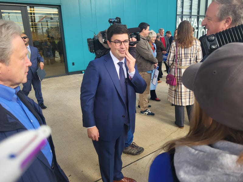 Corey O'Connor talking to reports after announcing run for Mayor of Pittsburgh
