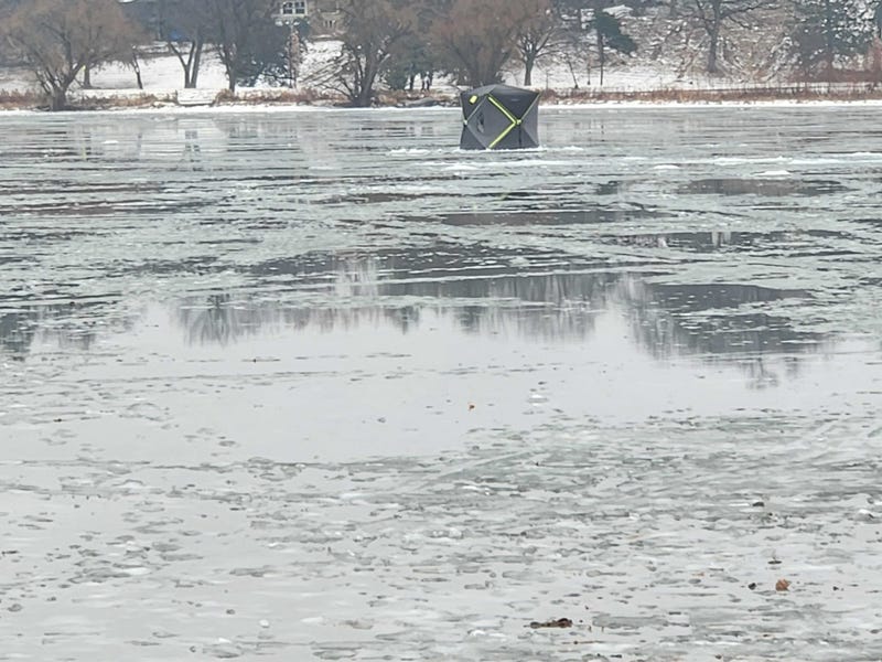 Frozen lakes? Barely. The snow that fell last week is still hanging around but it is melting by the hour because of warmer temperatures and rain. 