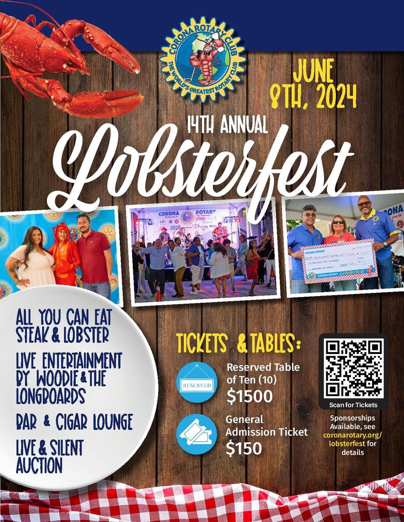Corona Rotary Lobsterfest flyer