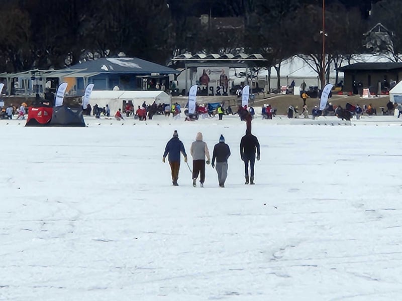 Puck-heads from around the globe are back out on the ice today in south Minneapolis for another day of the U.S. Pond Hockey Championships.
