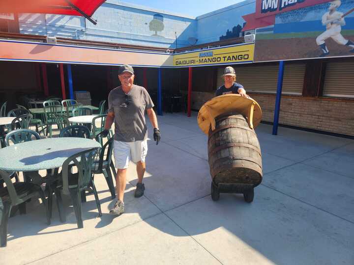 Getting Ballpark Cafe ready