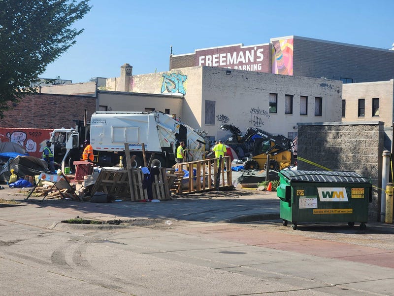 A judge will rule Monday on a  temporary restraining order request by the City of Minneapolis to prevent a homeless encampment from returning to private property near Lake and 28th Avenue South.