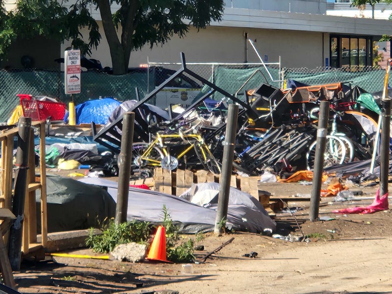 City leaders and police had become concerned about, with rampant drug use and unhealthy, dirty conditions - and especially violence - after two shootings in less than 24 hours at two separate locations Monday.
