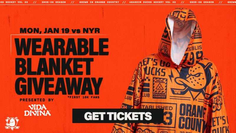 Anaheim Ducks wearable blanket giveaway