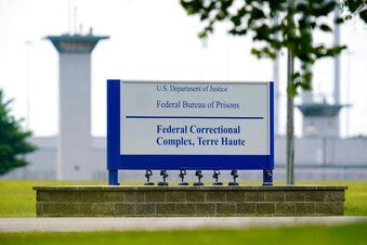 FILE - In this Aug. 28, 2020, file photo shows the federal prison complex in Terre Haute, Ind. (AP Photo/Michael Conroy, File)