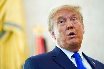 President Donald Trump speaks after awarding the Presidential Medal of Freedom in the Oval Office of the White House, Monday, Dec. 7, 2020. (AP Photo/Patrick Semansky)