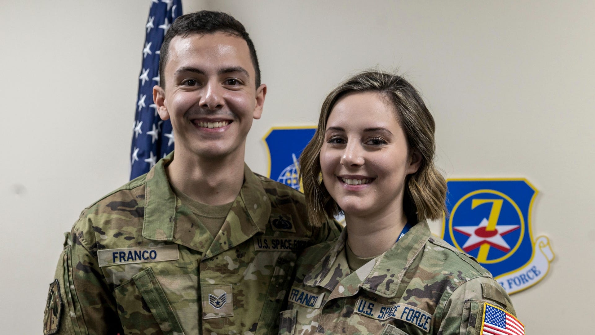 Air Force couple makes 'giant leap' into Space Force together