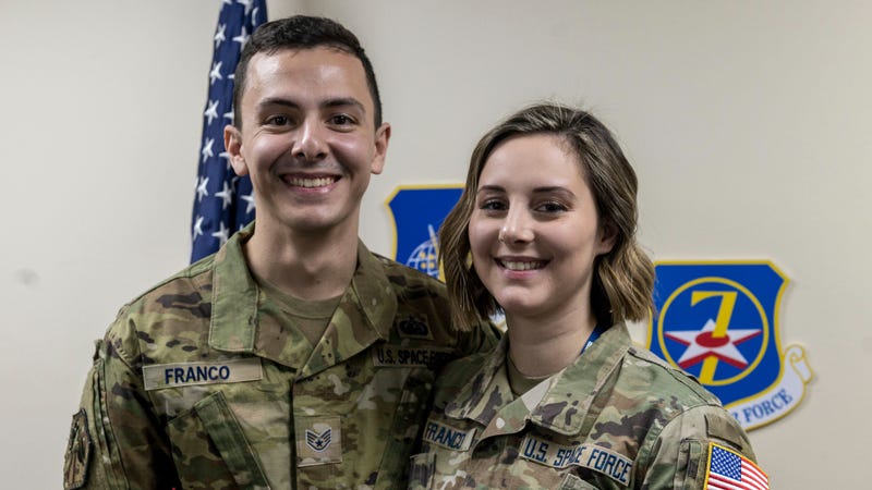 Air Force couple makes 'giant leap' into Space Force together