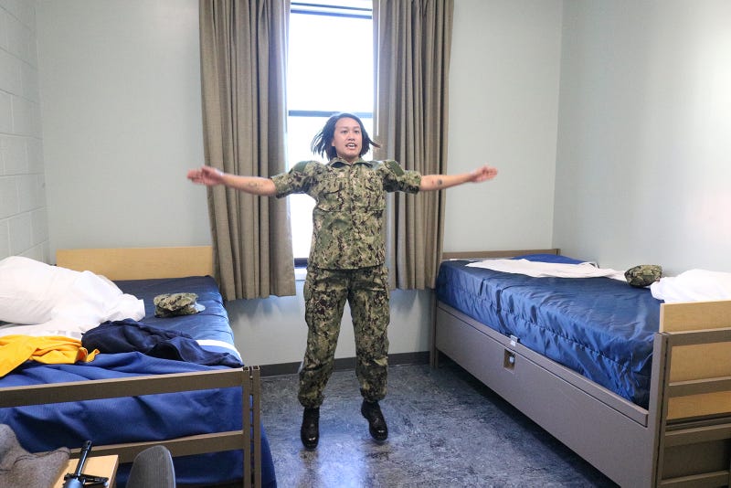 Officer Candidate Tina Nguyen at Officer Candidate School in Newport, Rhode Island