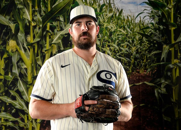Carlos Rodón in a Field of Dreams uniform
