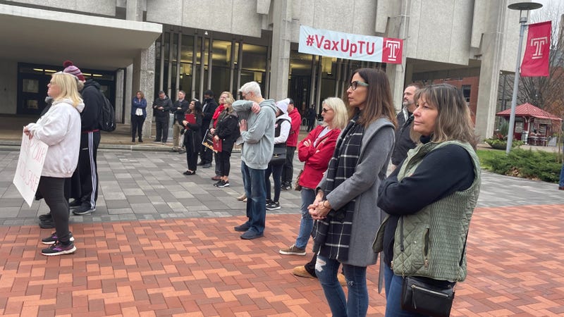 Parents and students gathered at Temple University on Monday to rally against gun violence.