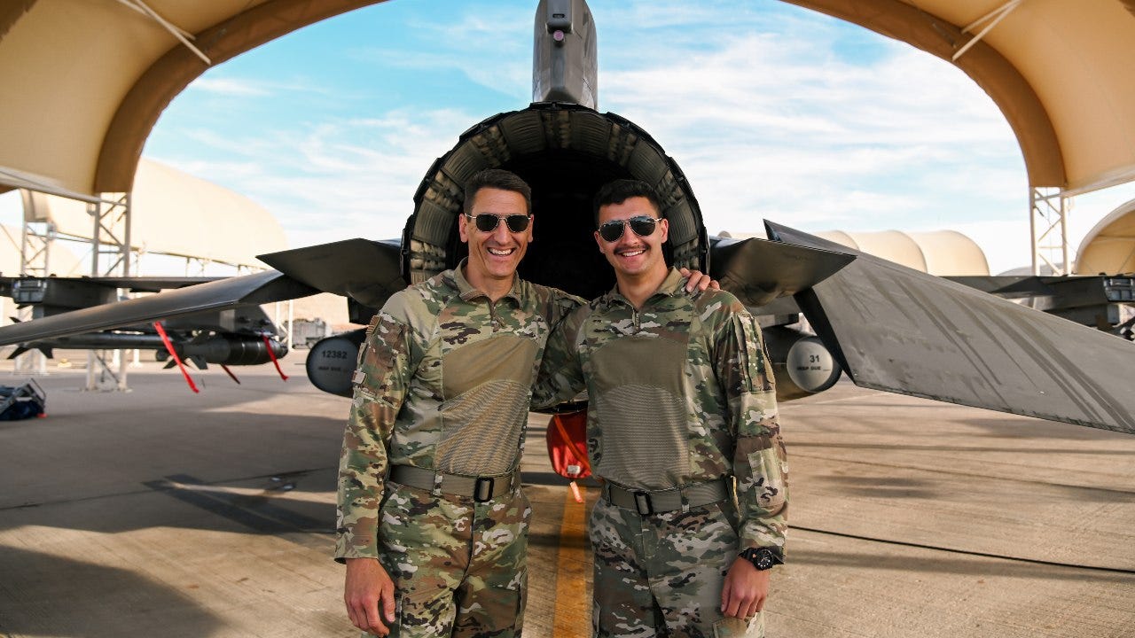 Air Force father and son deploy, demonstrate skills