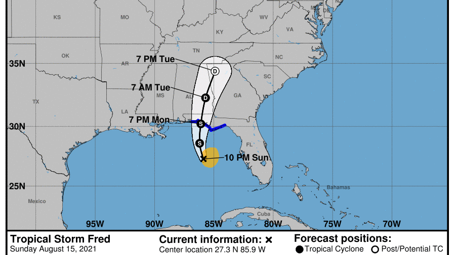 Fred strengthens, draws closer to panhandle