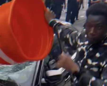 A third suspect being sought for smashing an NYPD vehicle at 850 Broadway
