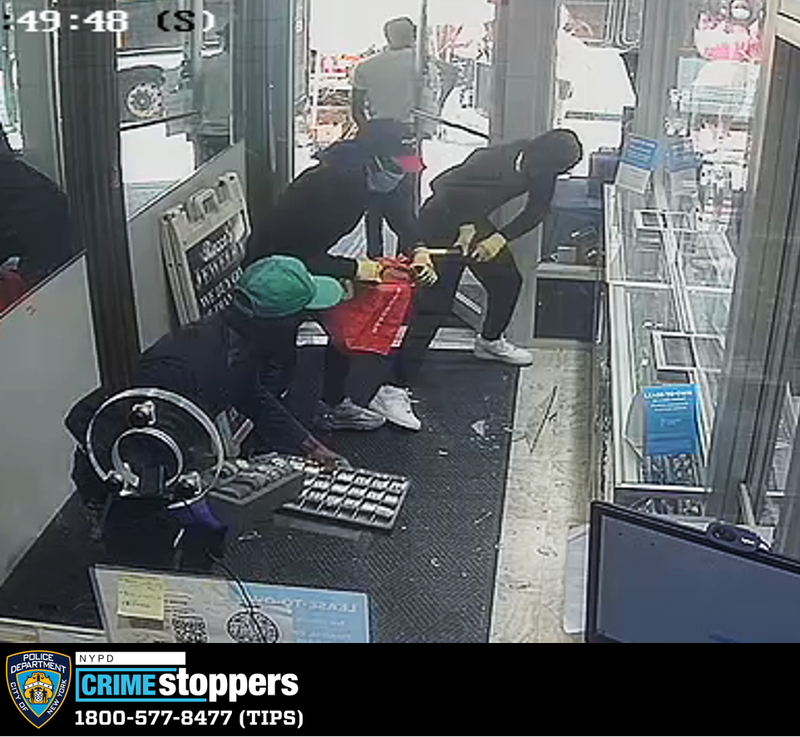 Surveillance image of men who robbed jewelry store