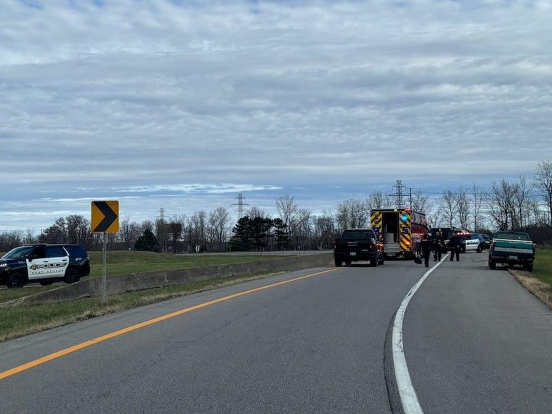 Ambulance rollover on the 219