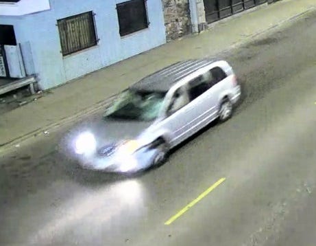 Police said the driver of this Chrysler Town & Country minivan is wanted in a fatal hit-and-run crash.